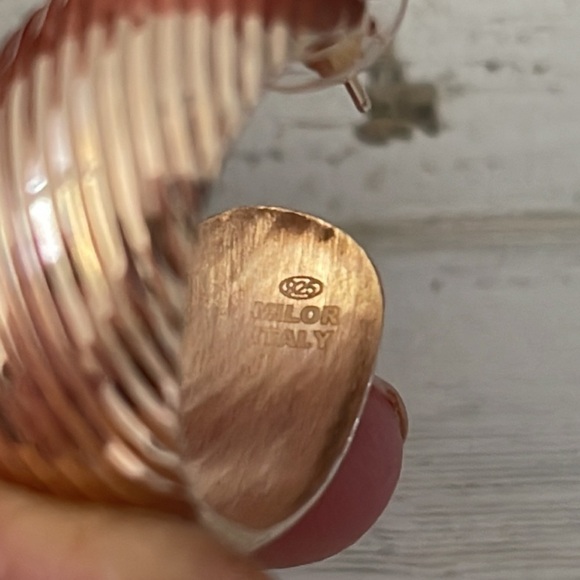 Milor Rose Gold Hoop Earrings. - Picture 4 of 6